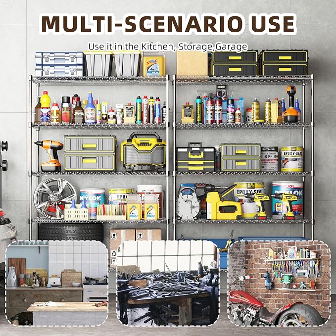 5-Tier Metal Storage Shelving Unit, Adjustable Storage Rack Display Shelves - Image 6
