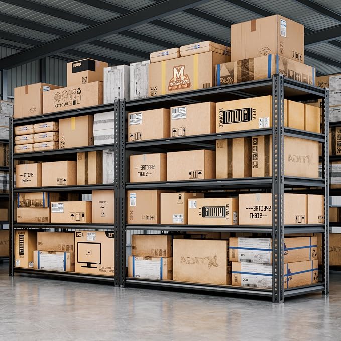 48"W Garage Shelving, 2650LBS Storage Shelves heavy duty, 5 Tier Metal Shelving - Image 8