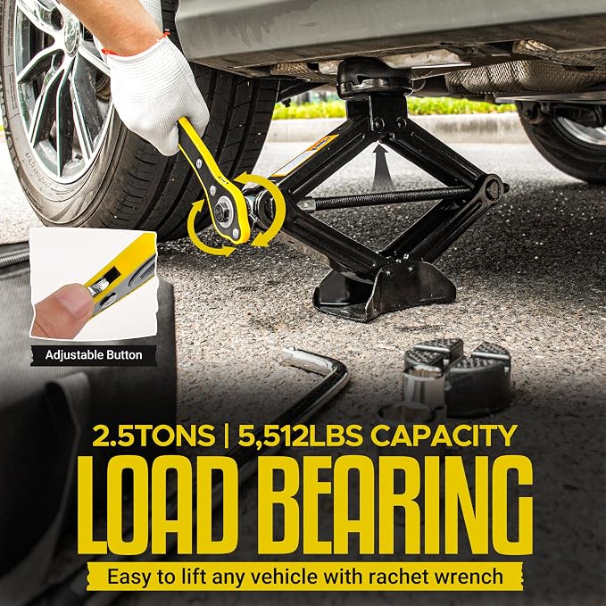 Car Jack Kit/ 2.5 Ton/5512 Pounds Universal Scissor Jack Kit - Image 7