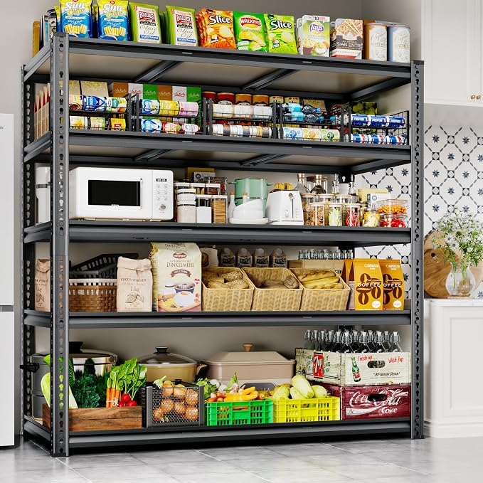48"W Garage Shelving, 2650LBS Storage Shelves heavy duty, 5 Tier Metal Shelving - Image 3