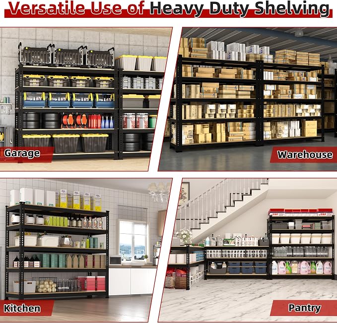 3 Packs 48" W x 24" D x 72" H Adjustable Garage Storage Shelves - Image 7