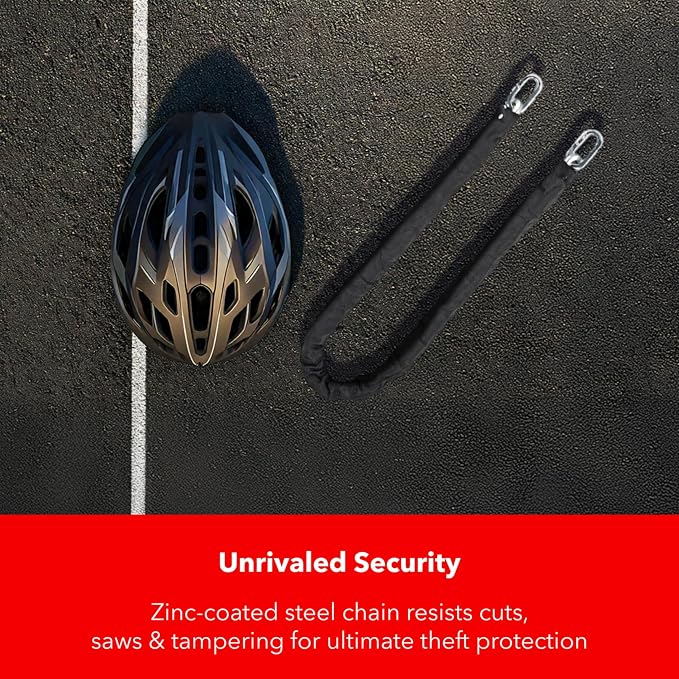 Heavy-Duty Chain Lock – 3.94ft Hardened Steel, 10mm Cut-Resistant Links - Image 2