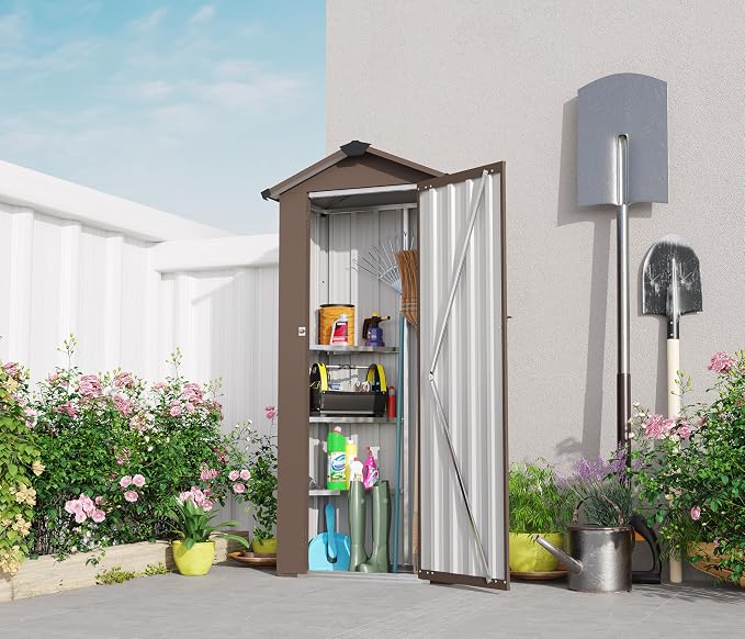 Outdoor Metal Storage Shed, Waterproof Garden Tool Shed - Image 2