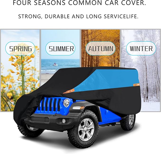 MORNYRAY Compatible with Jeep Wrangler 2 Door, Waterproof Car Cover All Weather - Image 6