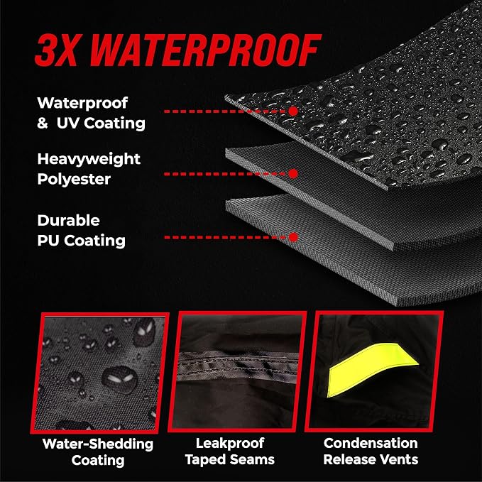 Badass Moto Ultimate Motorcycle Cover Waterproof Outdoor Heavy Duty Fits Harley - Image 8