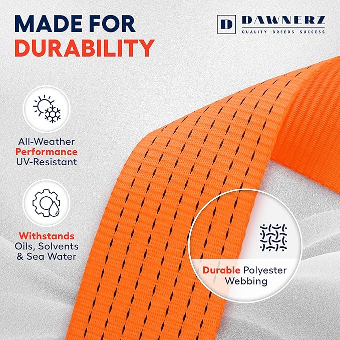 3 inch Ratchet Straps 40 ft Double Wire J Hook Tie Down - Image 5