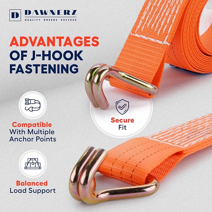 Heavy Duty Ratchet Straps 2 inch x 27 ft - 6600 Lb Breaking Strength Tie Downs - Image 8