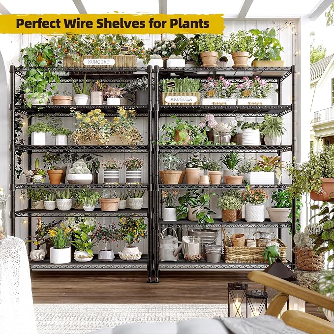 REIBII 71" H Storage Shelves 6 Tier Wire Shelving Unit 1200LBS Metal Shelves - Image 7
