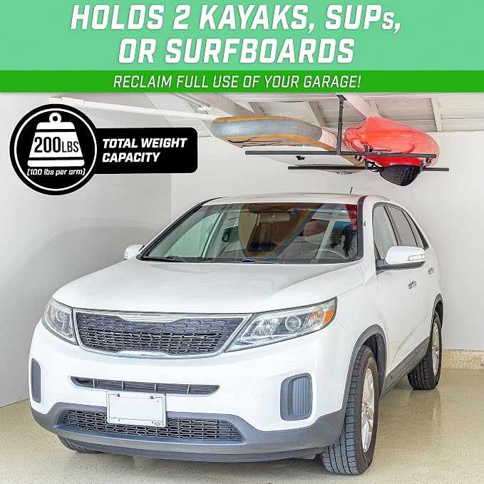 GoSports Kayak Rack for Garage Ceiling Mount - Image 2