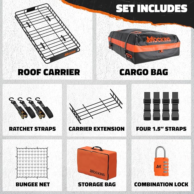 Mockins 64"x39"x6" Heavy Duty Roof Rack Cargo Carrier - Image 9