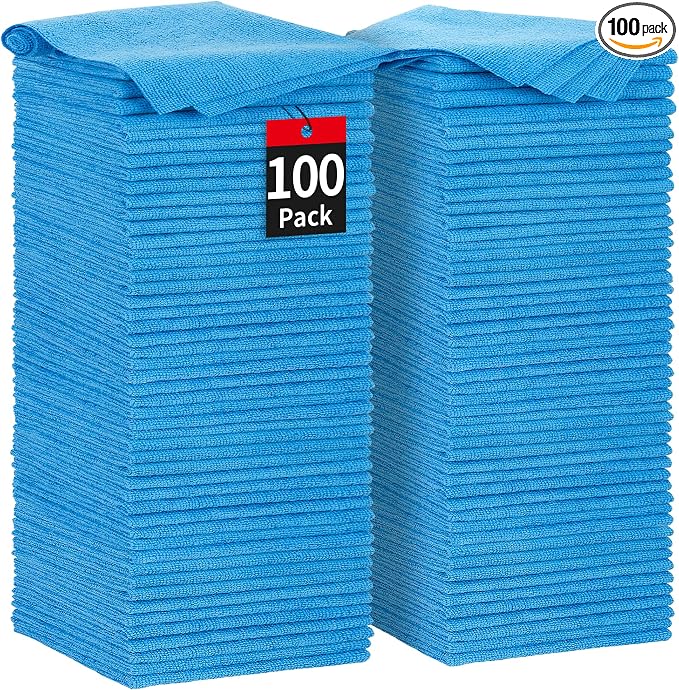 HOMERHYME Shop Towels, 100 Pack Microfiber Towels by HOMERHYME