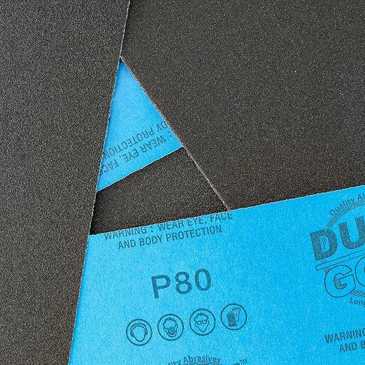 Dura-Gold Premium 80 Grit Wet or Dry Sandpaper Sheets, 5-1/2" x 9", Box of 15 - Image 3